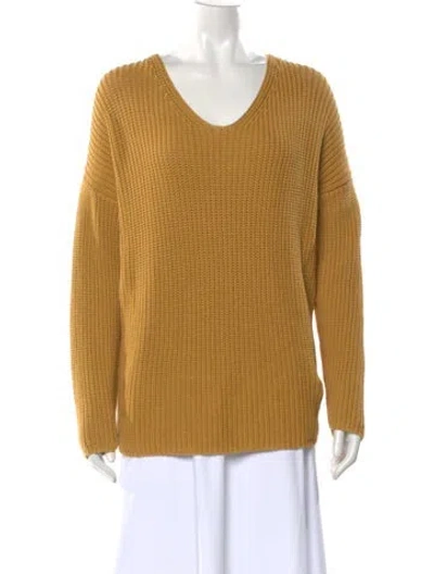 Pre-owned Jenni Kayne V-neck Sweater In Yellow