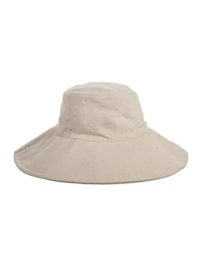 Pre-owned Jenni Kayne Wide Brim Canvas Sun Hat In Neutrals