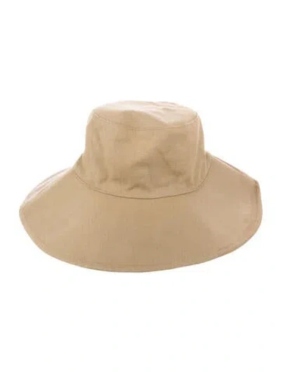 Pre-owned Jenni Kayne Wide-brimmed Canvas Bucket Hat In Neutral