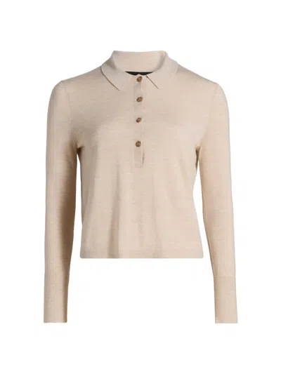 Jenni Kayne Women's Grayson Wool Polo Top In Neutral