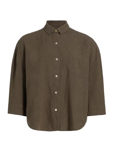 Jenni Kayne Women's Logan Linen Button-front Shirt In Brown