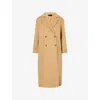 Jenni Kayne Womens Olivia Long Wool-blend Coat Camel In Brown