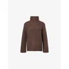 Jenni Kayne Womens Jet Turtleneck Cashmere Knit Jumper Chocolate In Brown