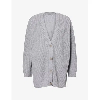 Jenni Kayne Womens Cocoon V-neck Cashmere Cardigan Heather Grey Xxs In Gray