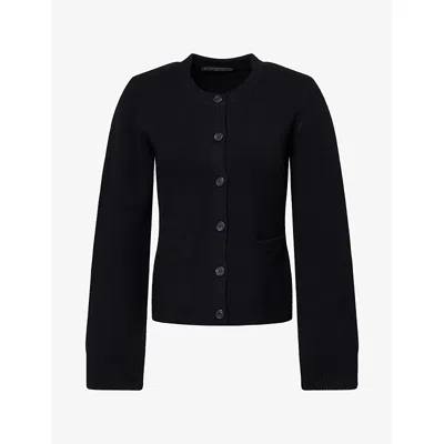 Jenni Kayne Womens Cooper Crew-neck Wool And Cashmere Cardigan Black