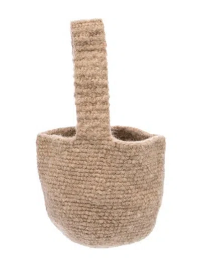 Pre-owned Jenni Kayne Wool Bucket Bag In Neutrals