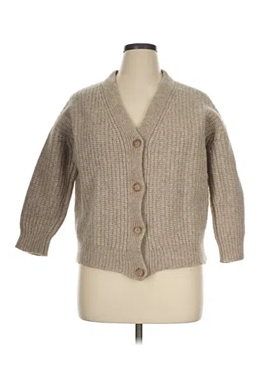 Pre-owned Jenni Kayne Wool Cardigan Sweater In Tan