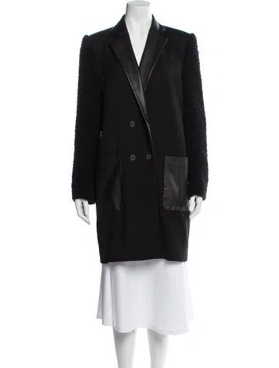 Pre-owned Jenni Kayne Wool Peacoat In Black