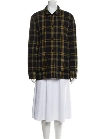 Pre-owned Jenni Kayne Wool Plaid Print Jacket In Multi