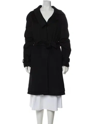 Pre-owned Jenni Kayne Wool Trench Coat In Black