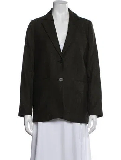 Pre-owned Jenni Kayne Wool Tweed Pattern Blazer In Black
