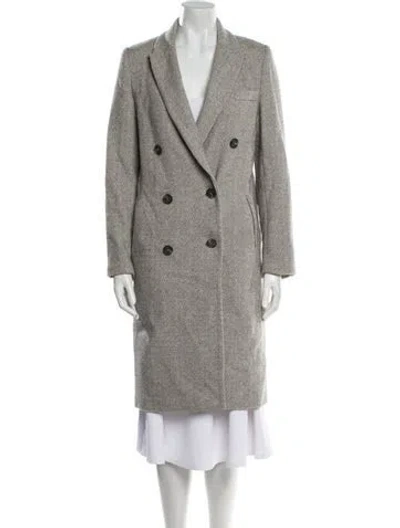 Pre-owned Jenni Kayne Wool Tweed Pattern Coat In Gray