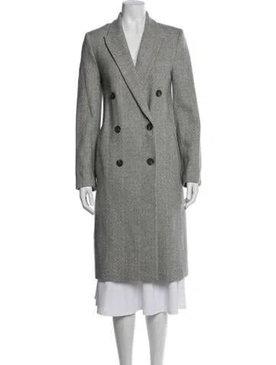 Pre-owned Jenni Kayne Wool Tweed Pattern Coat In Gray