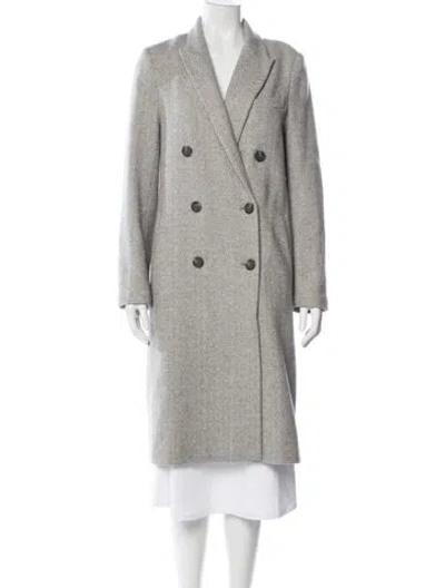 Pre-owned Jenni Kayne Wool Tweed Pattern Coat In Gray