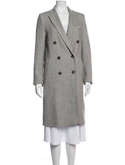 Pre-owned Jenni Kayne Wool Tweed Pattern Coat In Grey