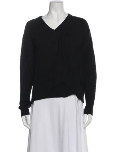 Pre-owned Jenni Kayne Wool V-neck Sweater In Black