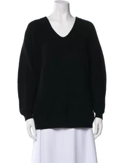 Pre-owned Jenni Kayne Wool V-neck Sweater In Black