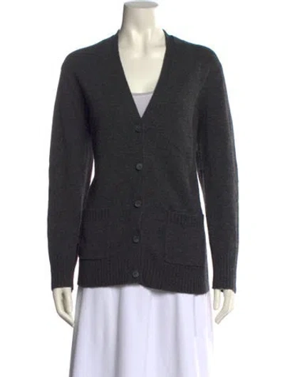 Pre-owned Jenni Kayne Wool V-neck Sweater In Gray