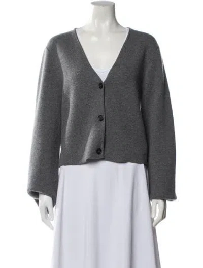 Pre-owned Jenni Kayne Wool V-neck Sweater In Gray