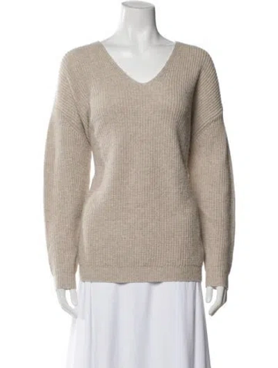 Pre-owned Jenni Kayne Wool V-neck Sweater In Neutral
