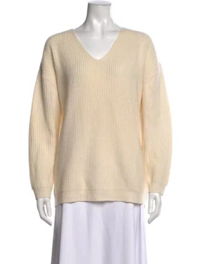 Pre-owned Jenni Kayne Wool V-neck Sweater In Neutral