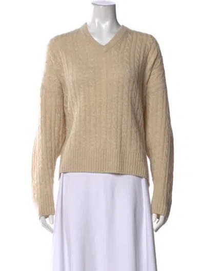 Pre-owned Jenni Kayne Wool V-neck Sweater In Neutrals