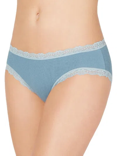 Jenni Womens Lace Trim Sexy Hipster Panty In Blue