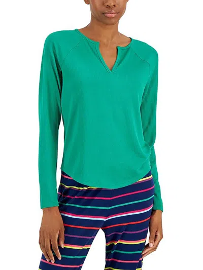 Jenni Womens Ribbed Knit Nightwear Sleep Shirt In Multi