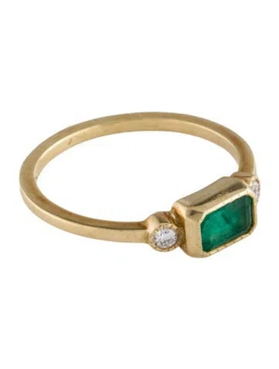 Pre-owned Jennie Kwon Designs 14k Emerald & Diamond Lexie Ring In Multi