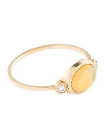 Pre-owned Jennie Kwon Designs 14k Opal & Diamond Cocktail Ring In Multi