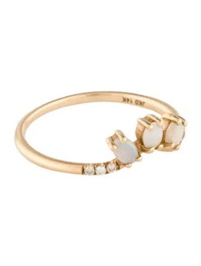 Pre-owned Jennie Kwon Designs 14k Opal & Diamond Ring In Multi