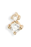 Jennie Kwon Designs Diamond Duo Stud Earring In Yellow Gold/diamond
