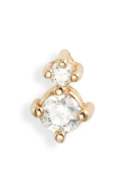 Jennie Kwon Designs Diamond Duo Stud Earring In Yellow Gold/diamond