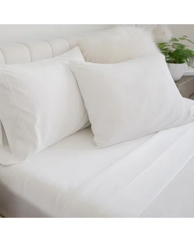 Jennifer Adams 1000 Thread Count Botanical Dream Bamboo Blend Sheet Set In White