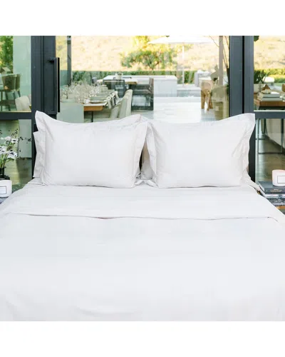 Jennifer Adams 400 Thread Count Cotton Sateen Duvet Set In White