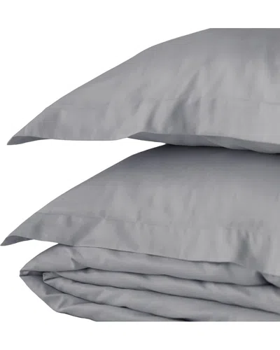 Jennifer Adams 400 Thread Count Cotton Sateen Duvet Set In Gray