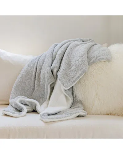 Jennifer Adams Boucle Throw Blanket In Blue