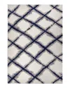 Jennifer Adams Home Palmetto Living Orian Cotton Tail Line Trellis Area Rug, 6'7 X 9'6 In White