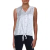 Jennifer & Grace Popsicle Womens Graphic Sleeveless Blouse In White