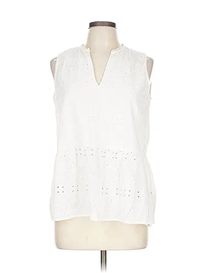 Pre-owned Jennifer & Grace Sleeveless Blouse In White