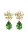 Jennifer Behr 18kt Gold Plated Janna Crystal Drop Earrings In Green