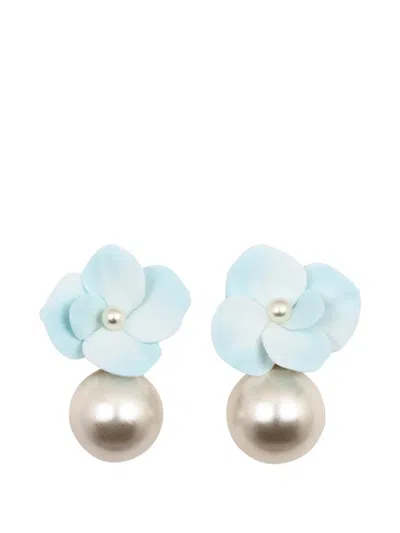 Jennifer Behr Addison Floral-motif Earrings In Blue