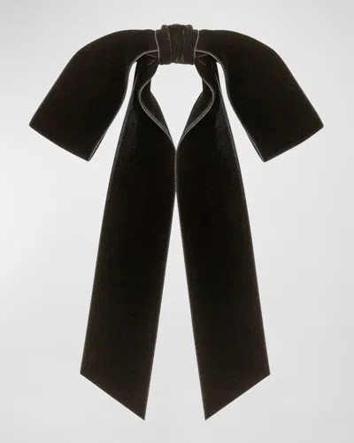 Jennifer Behr Bow-detailing Velvet Head Piece In Black