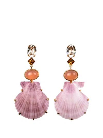 Jennifer Behr Adrielle Shell Drop Earrings In Pink