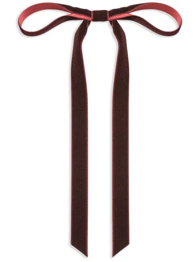 Jennifer Behr Aida Bow Barrette In Burgundy