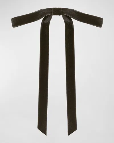 Jennifer Behr Aida Velvet Bow Barrette In Brown