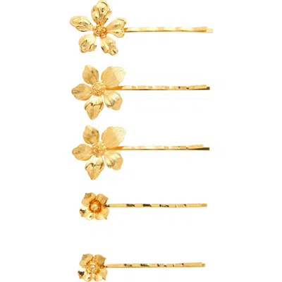 Jennifer Behr Alanis 5-pack Hair Pins In Gold