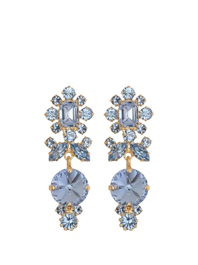 Jennifer Behr Albertina Crystal-embellished Earrings In Blue