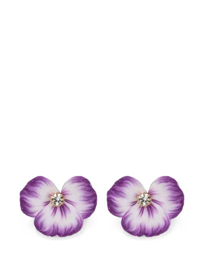 Jennifer Behr Aleah Floral-motif Earrings In Purple