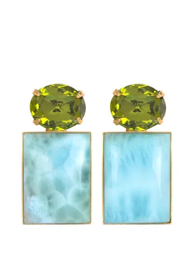 Jennifer Behr Alette Double Stone Drop Earrings In Blue